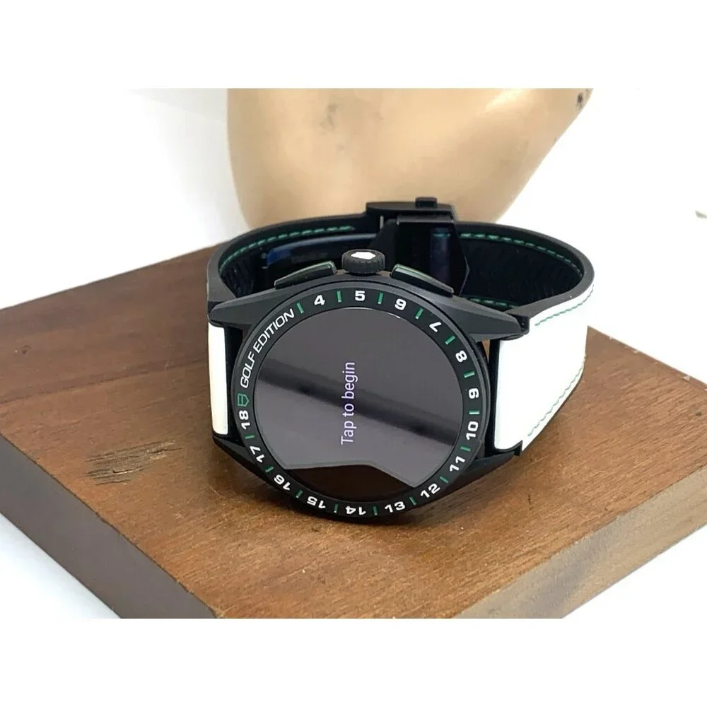 Tag Heuer Connected Mens Watch SBR8A81 Golf Edition Smartwatch White Rubber 45mm